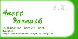 anett moravik business card